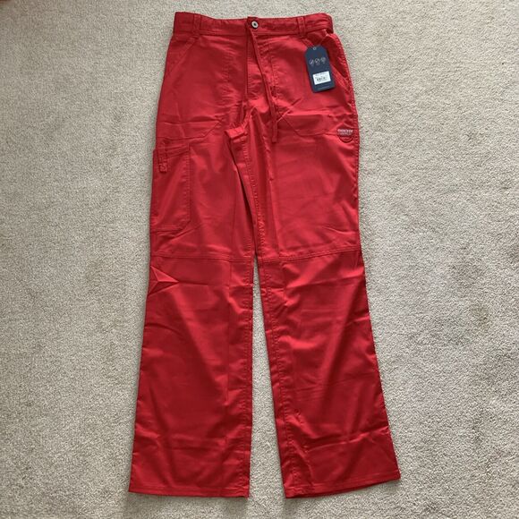Cherokee Workwear Revolution Men's Fly Front Sz S Scrub Pants - WW140 Modern Red - Picture 1 of 12